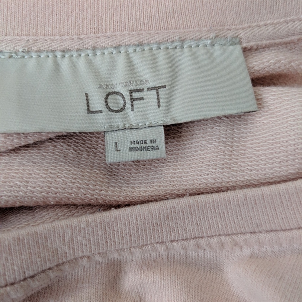 LOFT Light Pink 'Mon Doux Amour' Graphic Crewneck Sweatshirt - Picture 6 of 8